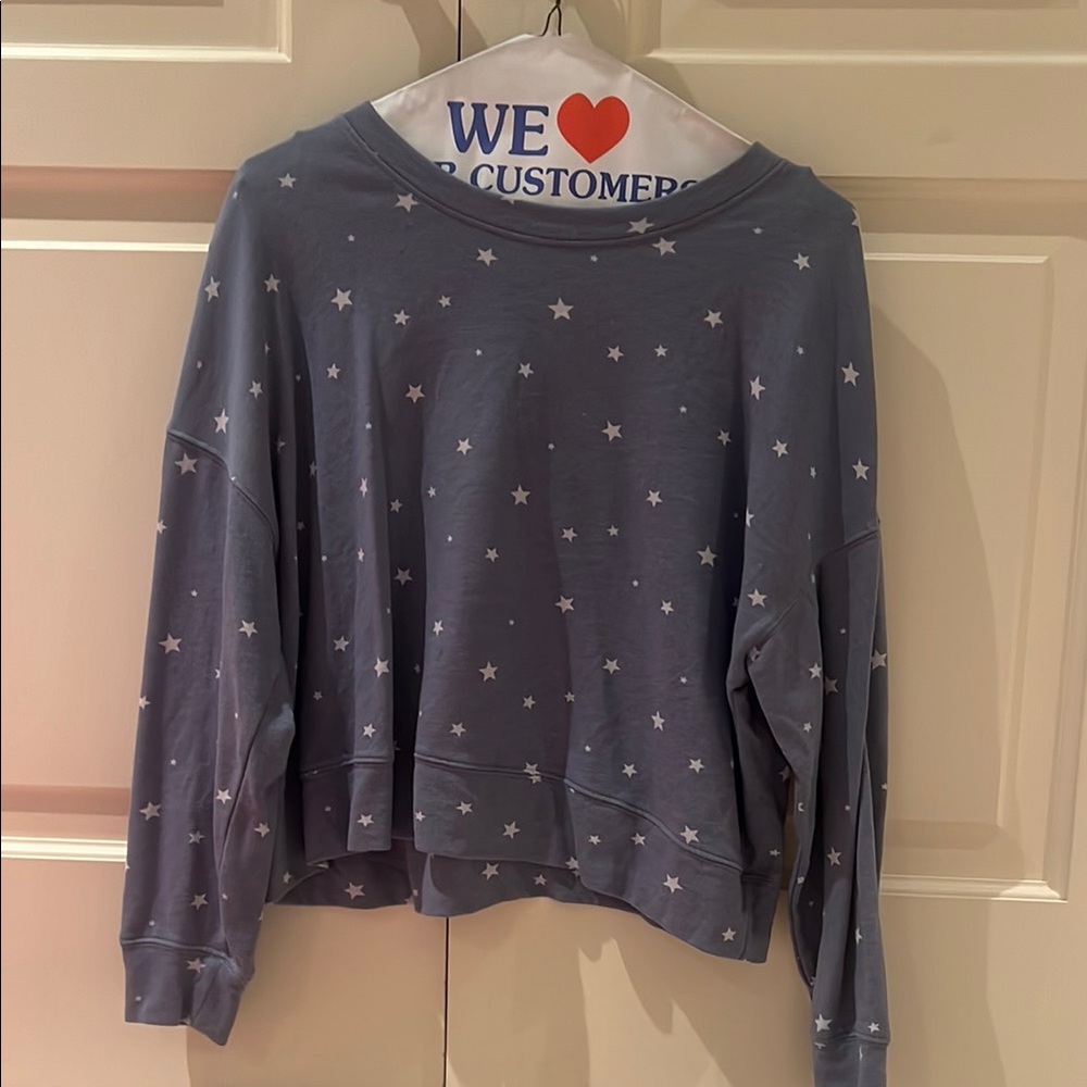Star Patterned Gray Sweatshirt